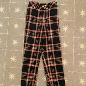 Trina Turk Plaid Twill Trousers Size 6